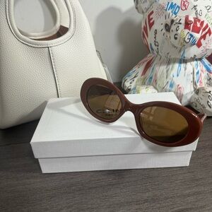 Brown Oval Sunglasses